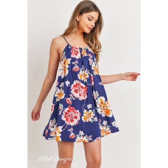 Floral Strappy Shift Dress - Picture 1 of 4